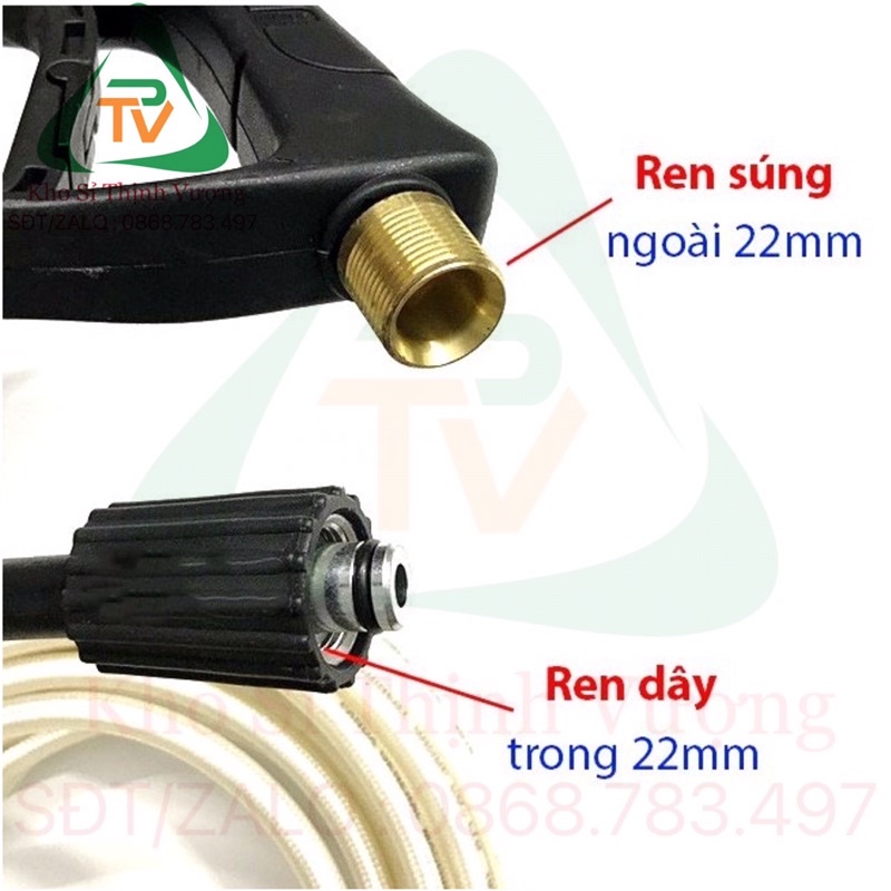 Bộ súng xịt rửa xe và bình phun bọt tuyết