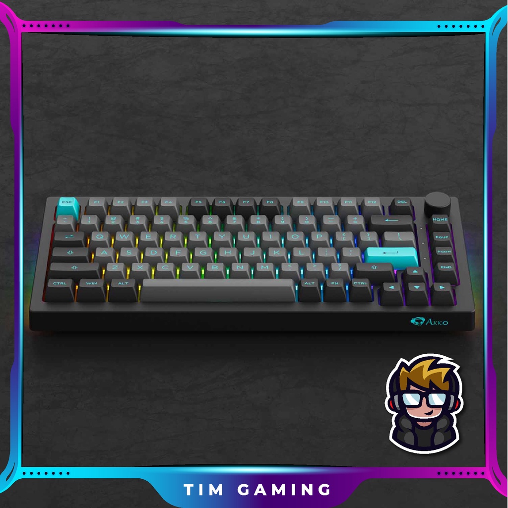 Bàn phím cơ AKKO 5075B Plus Black & Cyan