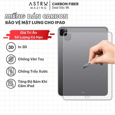[Dán mặt lưng cao cấp] Miếng dán Carbon AstroMazing bảo vệ mặt lưng iPad chống trầy xước không bám vân tay