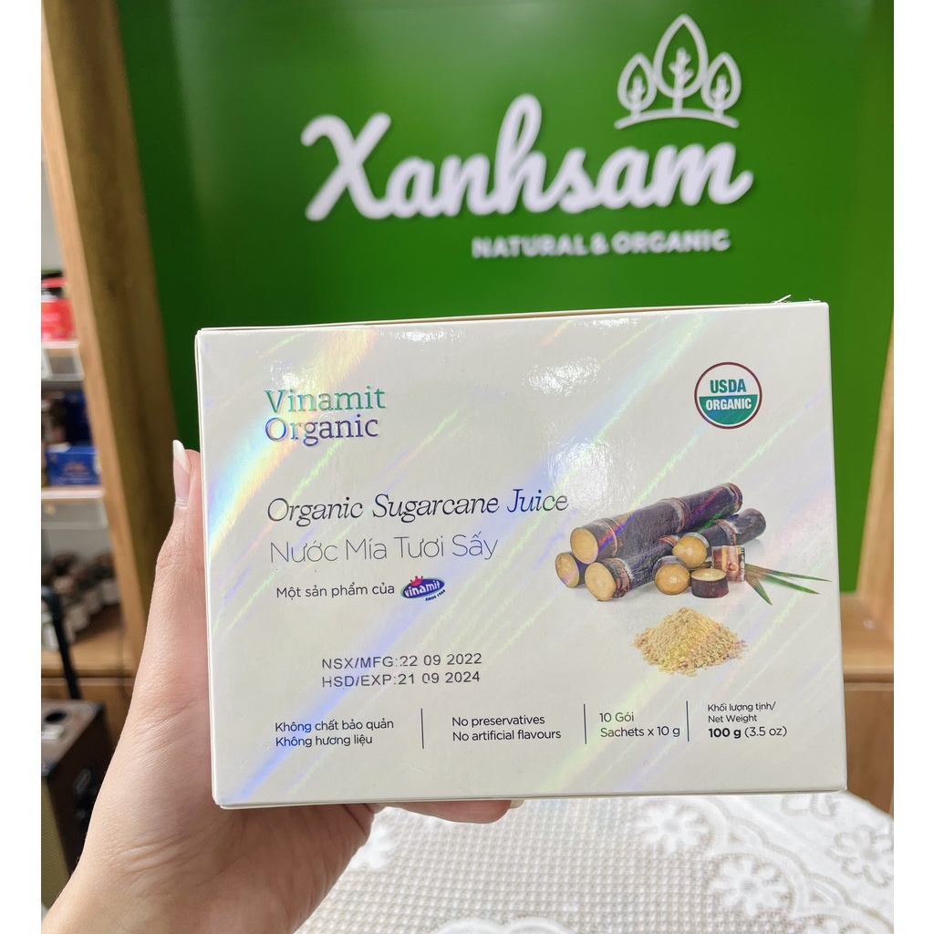 Nước Mía Tươi Sấy Hữu Cơ 120gr Vinamit Organic - Xanhsam Organic