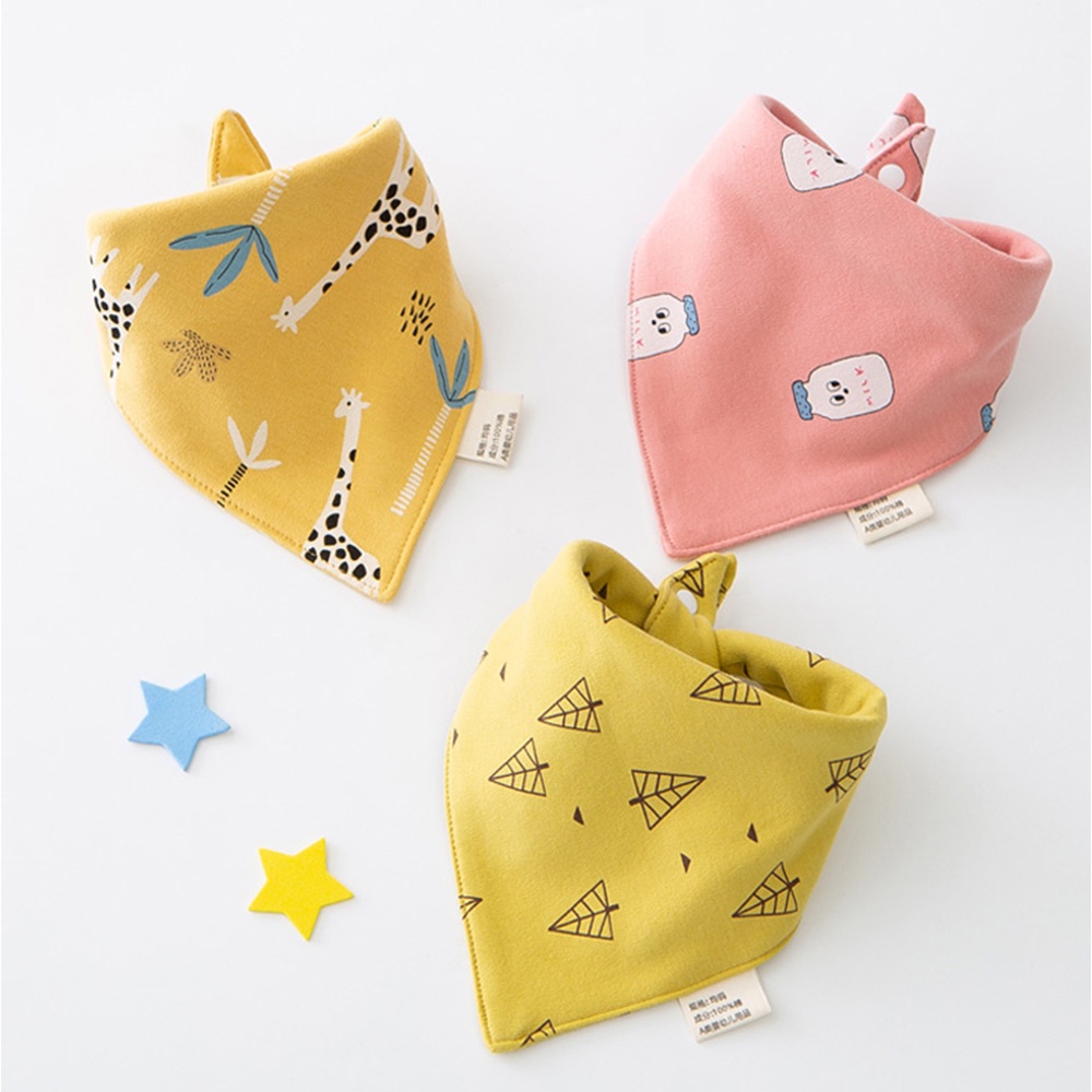 Set 3 Yếm Ăn Cotton Xinh Xắn Dành Cho Các Bé