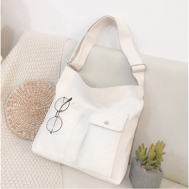 Túi Đeo Chéo Unisex Vải Canvas Phong Cách Hàn Quốc HARAS - HR331