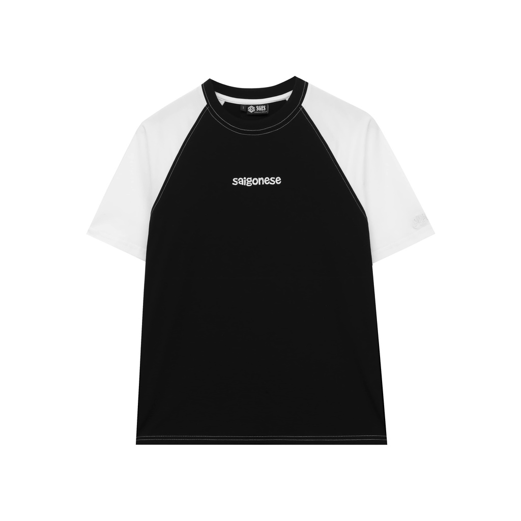 Áo Thun Raglan SAIGONESE Basic Form Rộng Tay Lỡ Unisex / Đen Tay Trắng