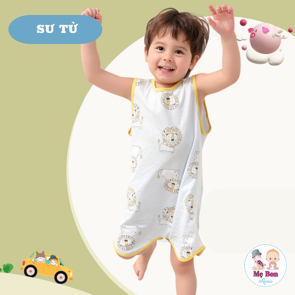 Túi ngủ hở chân cho bé có lưới mùa hè chất cotton thoáng mát