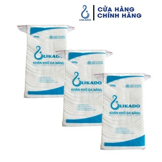 Khăn khô đa năng cho bé Likado 300g kích thước(14x20cm), 270 tờ/gói(3 gói)