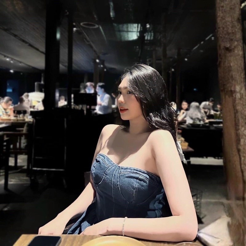 💋 ÁO JEANNN ỐNG CÚP NGỰC  60-90kg 💋 BIGSIZE RIN HEO