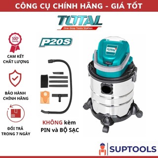 Máy hút bụi 20l dùng pin lithium‑ion 20v total tvli2005 bình chứa thép không gỉ