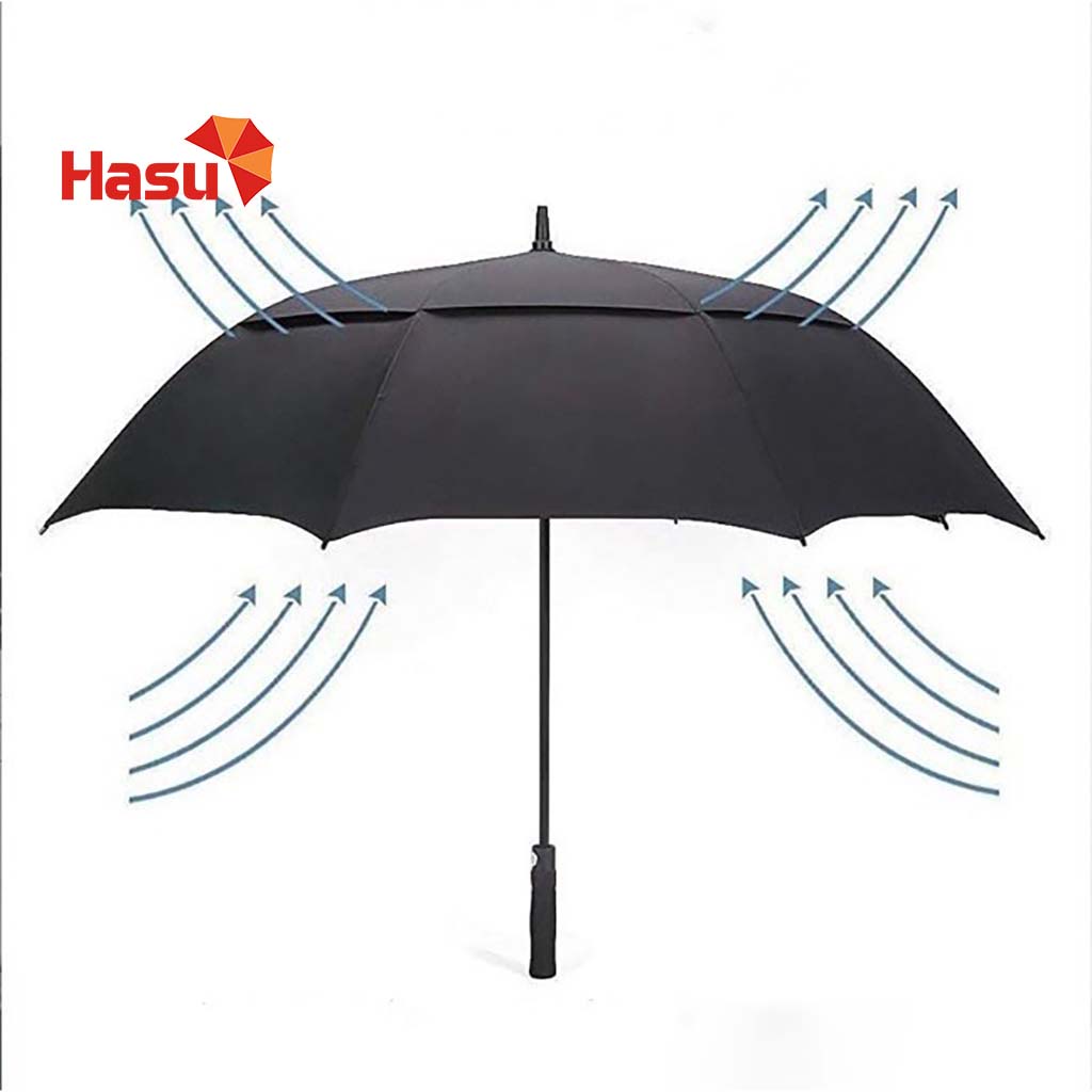 Ô dù che nắng mưa cầm tay cán thẳng kích thước 150cm 2 tầng chống lật Hasu Việt Nam