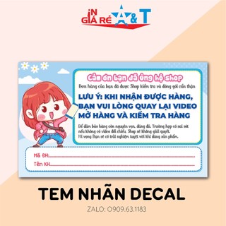 (DECAL THANKS SHIPPER ) combo 100 Tem dán cảm ơn shipper, NHÃN CÁM ƠN SHIPPER-M4