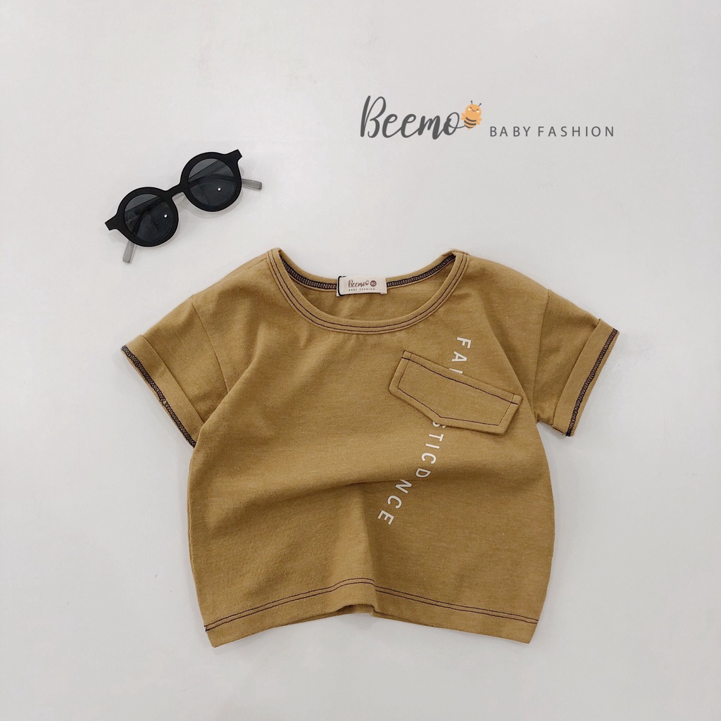 Áo phông in chữ cho bé Beemo,Chất liệu cotton co giãn, thấm hút mồ hôi,hiết kế basic viền chỉ nổi bật B282