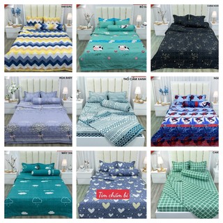 [Ga gối]Bộ Ga Gối Cotton Poly 3 món,chát chọn mẫu,LV nâu
