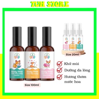  Body mist Xịt Thơm Khử Mùi Danh Cho Chó Mèo Thú Cưng Dưỡng Da Lông,Hương Nước Hoa Thơm Lâu 20ml 100ml TUH 