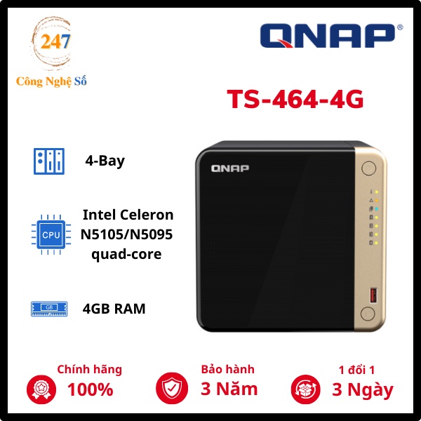 Thiết bị lưu trữ mạng NAS QNAP TS-464-4G Công Nghệ Số 247