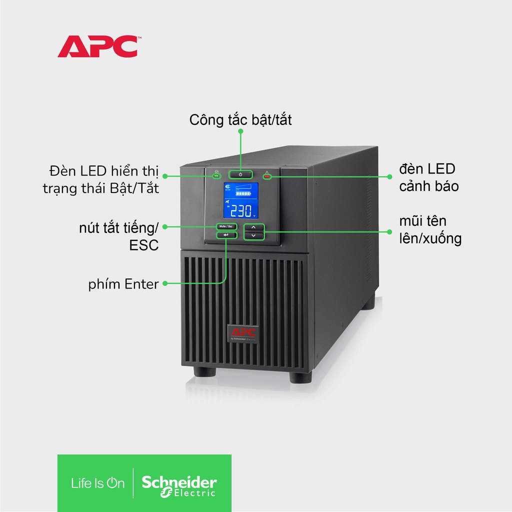 [FREESHIP] Bộ lưu điện APC by Schneider Electric Easy UPS SRV2KI 2000VA