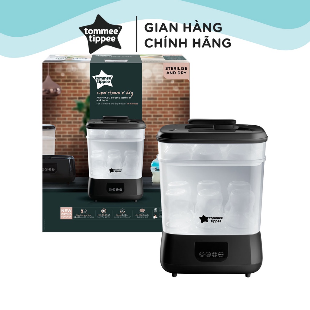 Máy tiệt trùng hơi nước và sấy khô Tommee Tippee Steri-Dry_Set màu Đen