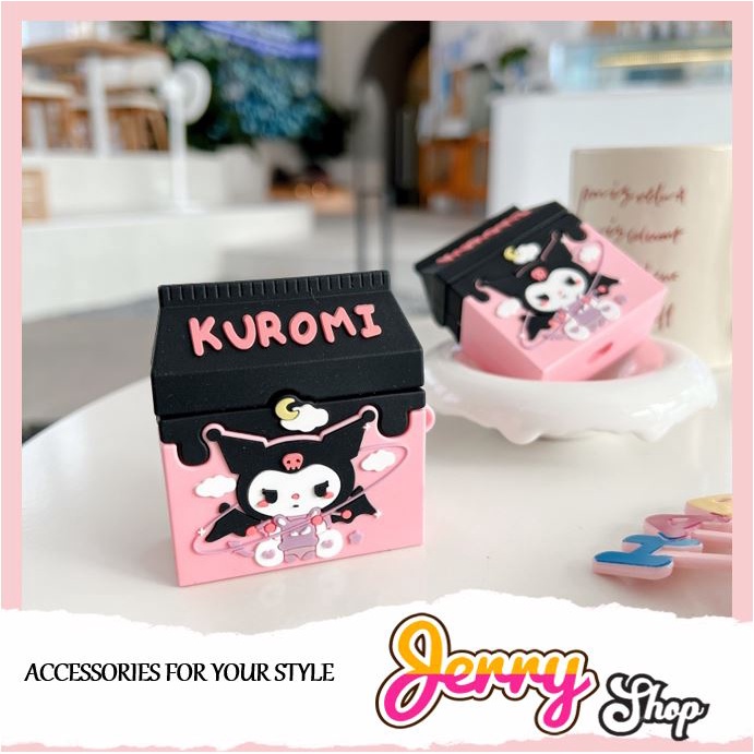 Case Airpods 1/2/3 và Pro Vỏ Ốp Bọc Tai Nghe Airpod Kuromi Chất Liệu Silicon-Jerry Shop