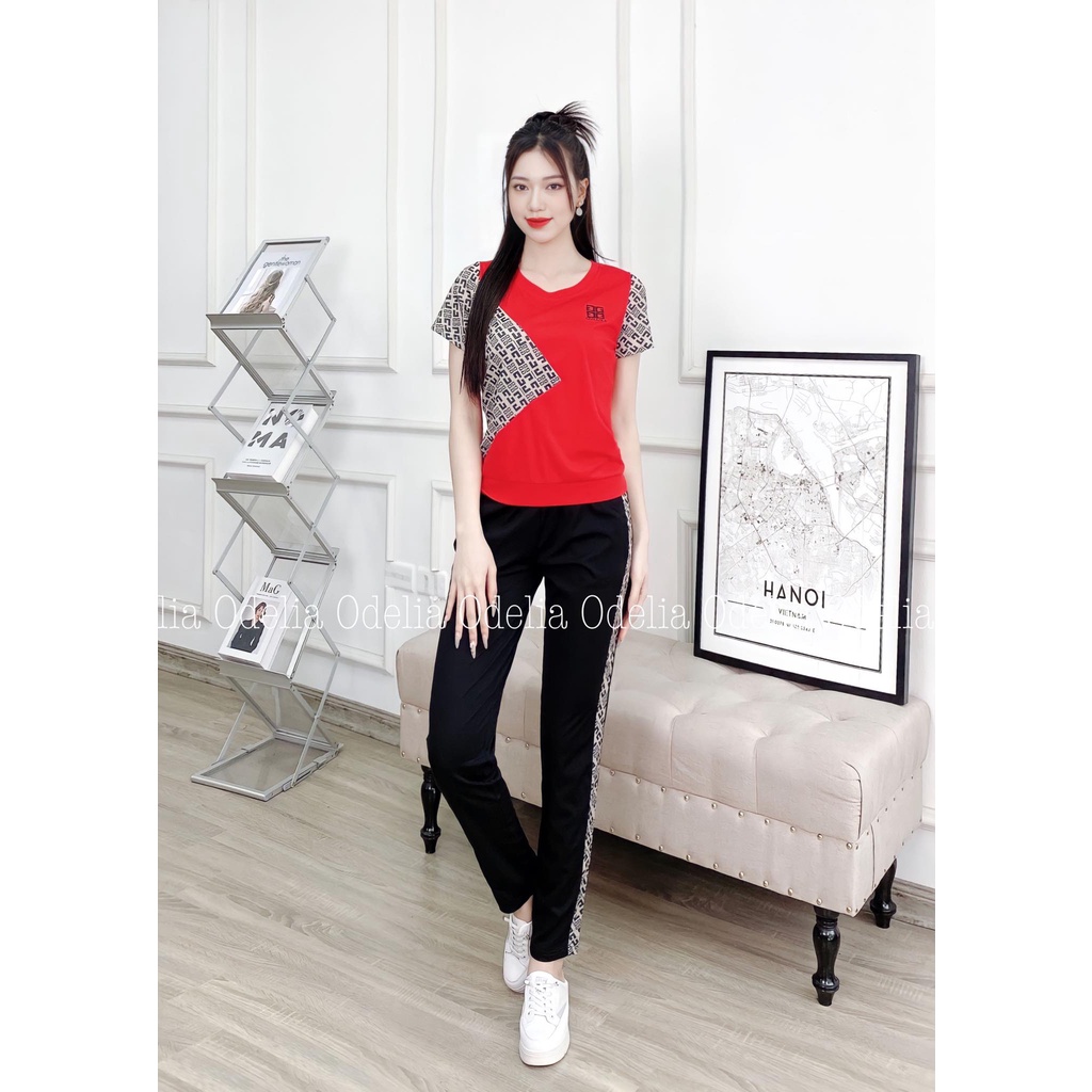 Set bộ thể thao xuân hè Odelia, họa tiết chữ - S6717