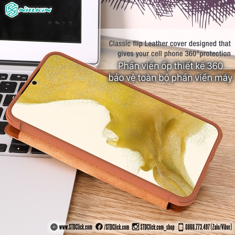 BAO DA SAMSUNG GALAXY S23 PLUS 5G  NILLKIN QIN PRO BẢO VỆ CAMERA CHÍNH HÃNG HÀNG CHUẨN