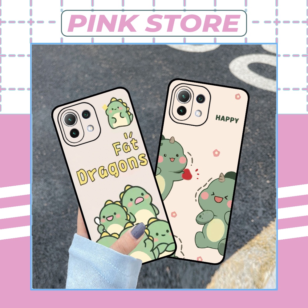 Ốp Xiaomi Mi 11 5G / Mi 11 Lite 5G / Mi 11 Lite 5G NE siêu đẹp in hình khủng long chibi dễ thương
