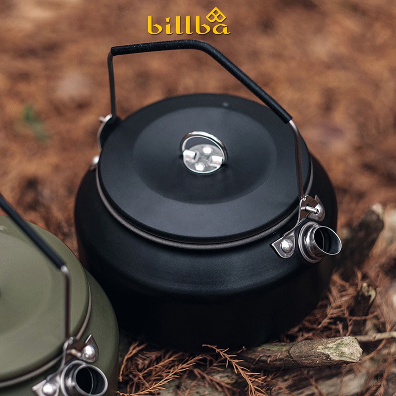 Ấm nấu nước 1 lít pha trà hoặc cà phê bằng inox 304 nhỏ gọn dùng cho đi du lịch dã ngoại cắm trại BB4320 - BillBa Campin