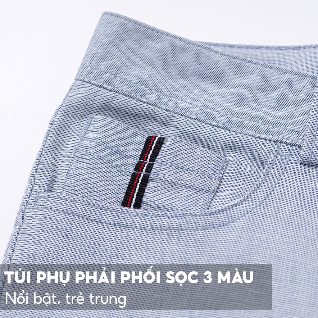 Quần Short Kaki Nam 5S, Chất Cotton Linen Mềm, Đứng Phom,Thêu Trẻ Trung (01-QSK23005)