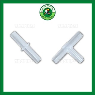 Co nhựa nối dây thẳng - chữ T - Đầu nối dây sủi khí CO2/Oxy bể cá cảnh thủy sinh