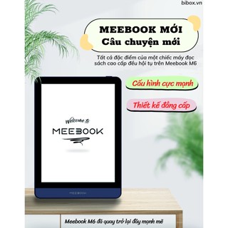 Máy đọc sách Meebook M6 + Bao da + miếng dán màn hình tặng Kho sách của Bibox