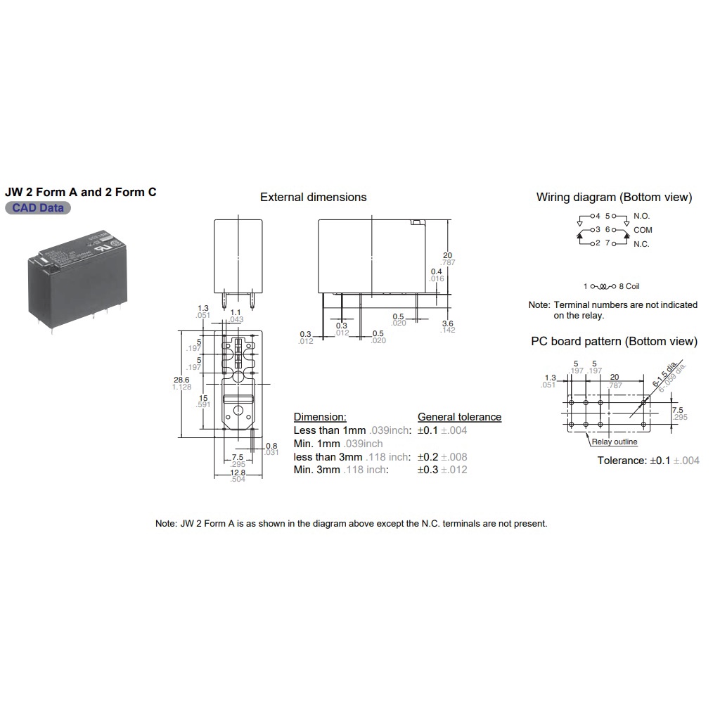 JW2SN-DC24V Panasonic Relay 5A 24V