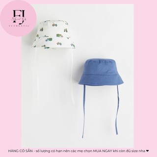 Mũ vành trẻ em chính hãng HM, mũ bé trai mũ vành trắng ô tô, muc vành xanh, hàng hiệu cho bé