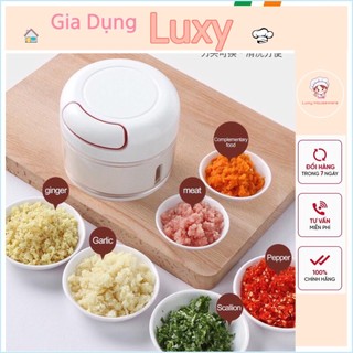 Dụng cụ xay tỏi ớt cầm tay đa năng, Máy xay tỏi KÉO TAY Mini - Luxy Houseware