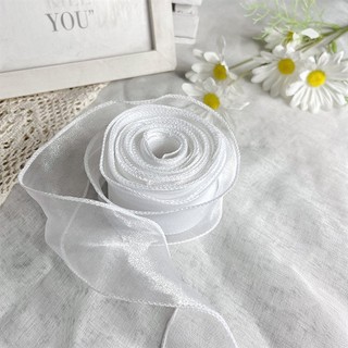 Sp070080 ruy băng voan 4*10m không lõi màu trắng