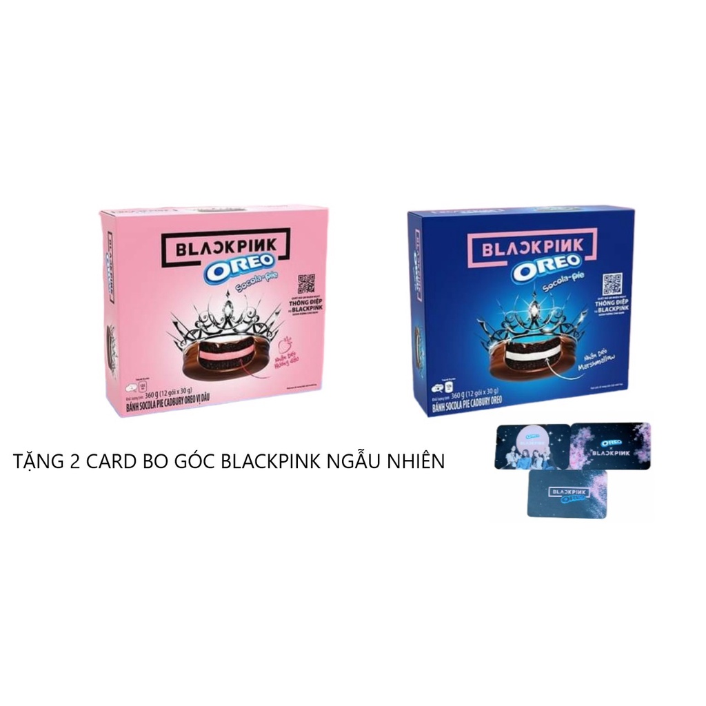 Bánh OREO Pie BLACKPINK vị Dâu,vị Nguyên Bản - 1 hộp x 360g (Tặng kèm 2 thẻ hình BLACKPINK shop tự in)