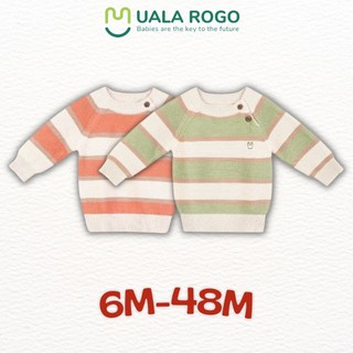Áo len cho bé Uala rogo 6 tháng - 4 tuổi cúc cổ chéo dài tay giữ ấm không bung chỉ UR7032