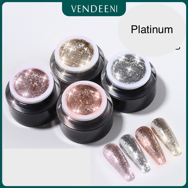 (Hàng mới về) Gel nhũ vẽ viền kim tuyến Platium VENDEENI siêu sáng dành cho Nail