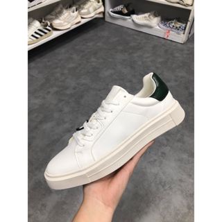Giày ZARA gót xanh rêu chất liệu da mềm