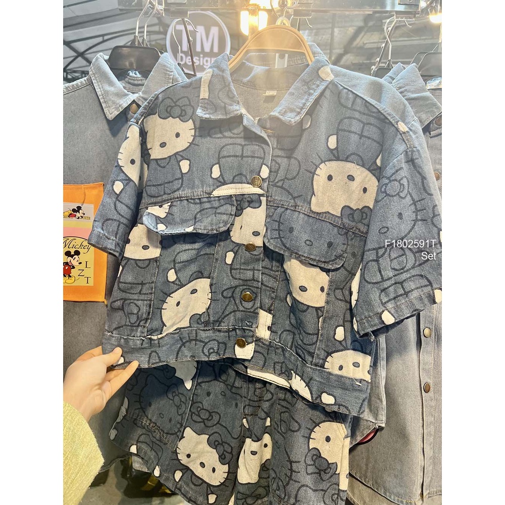 Set jean mèo kitti hàng đẹp [ KÈM ẢNH THẬT]