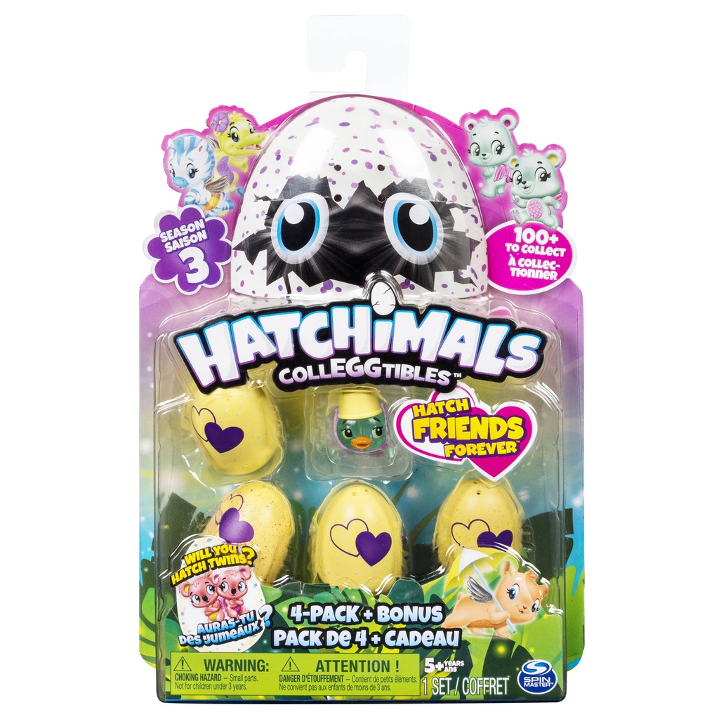 Đồ chơi sưu tầm trứng Hatchimals Collegtibles 4 Pack + Bonus (Mỹ)