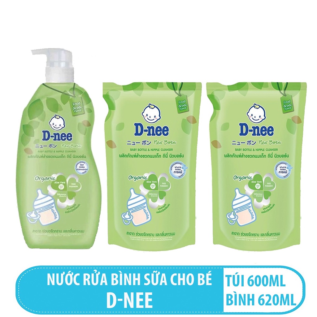 Nước rửa bình sữa Dnee Thái Lan 600ml/620ml - Mẫu mới