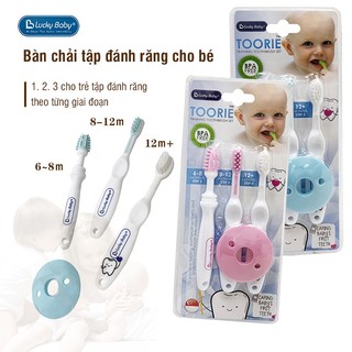 Set 3 bàn chải đánh răng cho bé 3 giai đoạn Lucky Baby- 09682
