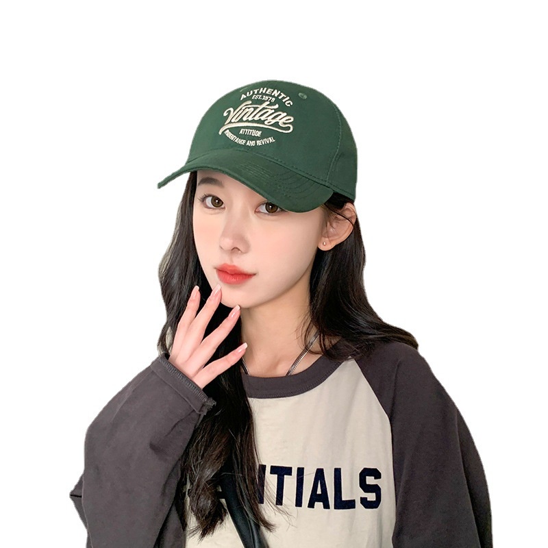 Mũ lưỡi trai thêu chữ Vintage thời trang, phong cách nón kết nữ Hàn Quốc cao cấp