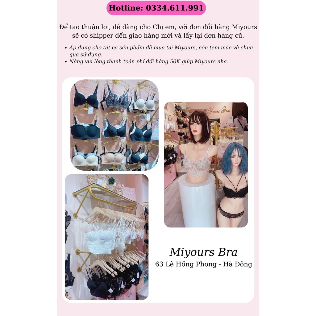 Áo lót ngực nữ Miyours Fashion & More  AL304 có gọng cài trước đệm dày nâng ngực tạo khe