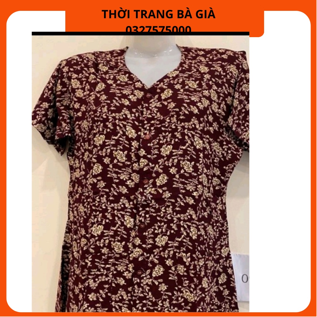 Áo bà ba cọc tay cho người già vải lanh