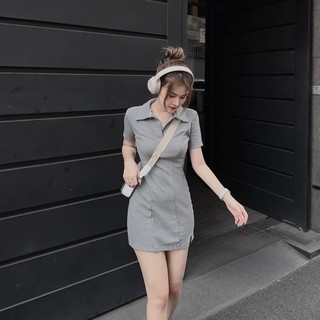 ĐẦM POLO XẺ ĐÙI 2 MÀU