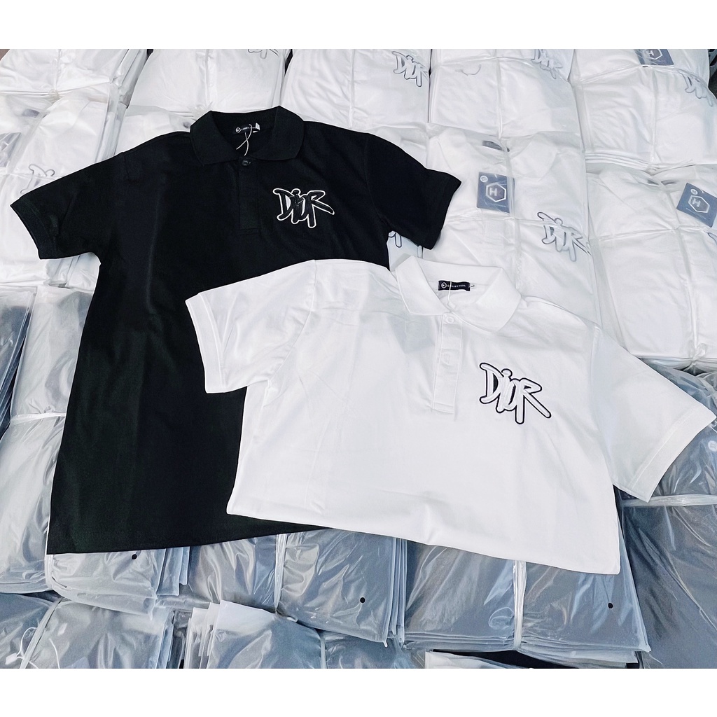 Áo thun nam nữ cổ trụ tay ngắn in ngực chữ DIO, chất cotton thoáng mát, áo hot trend