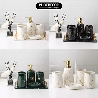 Bộ đồ dùng nhà tắm bằng gốm sứ cao cấp, sang trọng - PB270