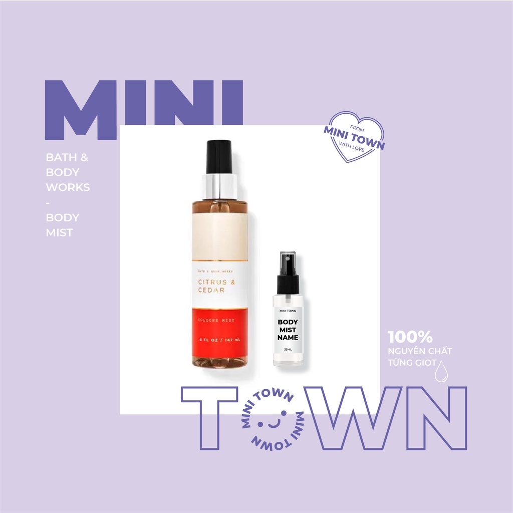 CITRUS & CEDAR - Mẫu Thử Xịt Thơm Lưu Hương Toàn Thân Bath & Body Works Cologne Mist