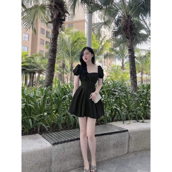 Váy chiết eo tay phồng bigsize 55-85kg