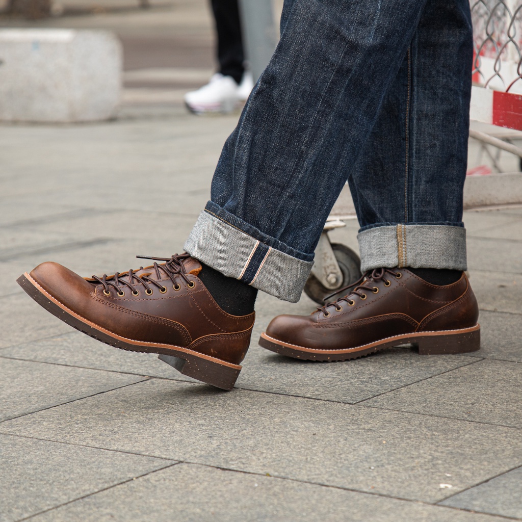 Giày Boots Cổ Thấp Nam Lineman Low-Top Da Bò Pullup Đế Khâu Mckay - Work Boots Thương Hiệu Steeler