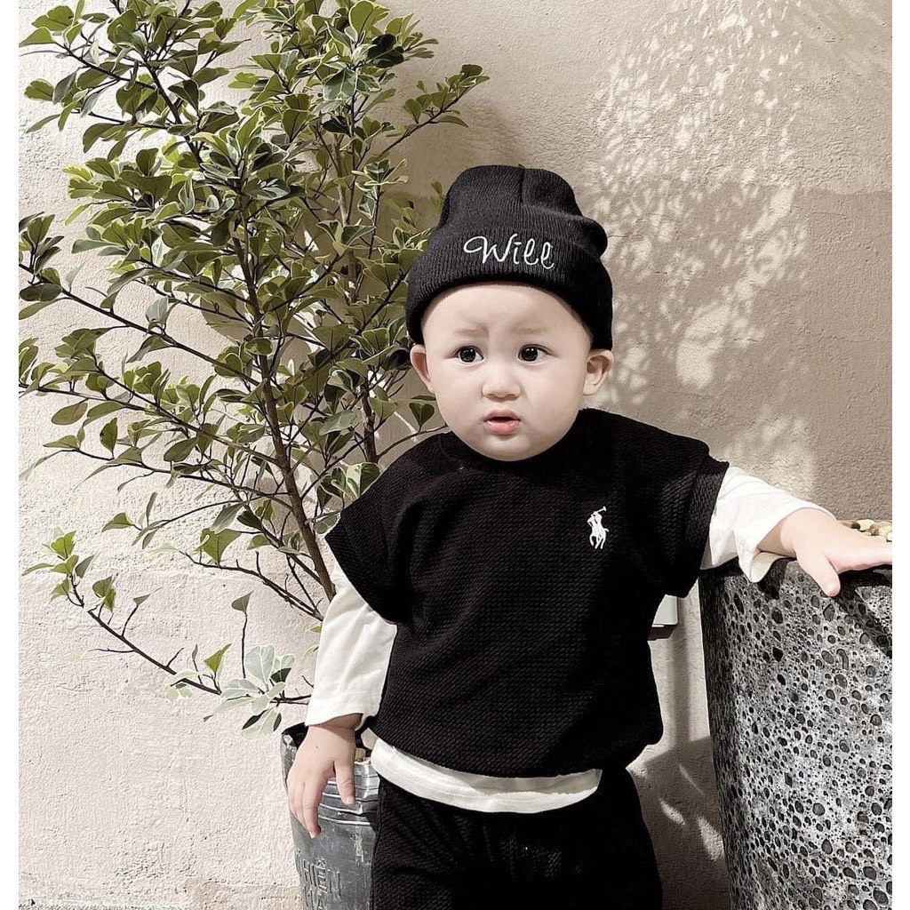 Mũ len ống thêu tên cho bé iu - SMX