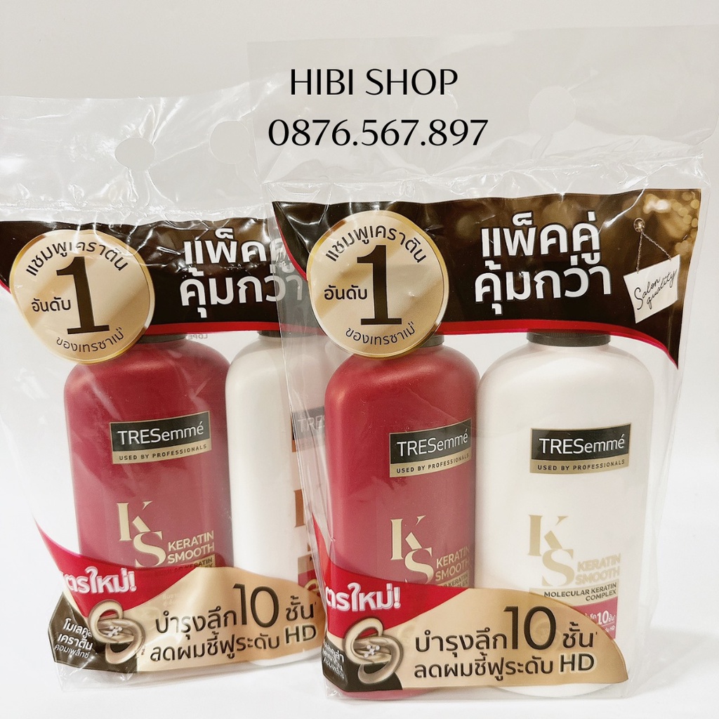 COMBO Gội & Xả TRESemme KERATIN SMOOTH Thailand 400ml